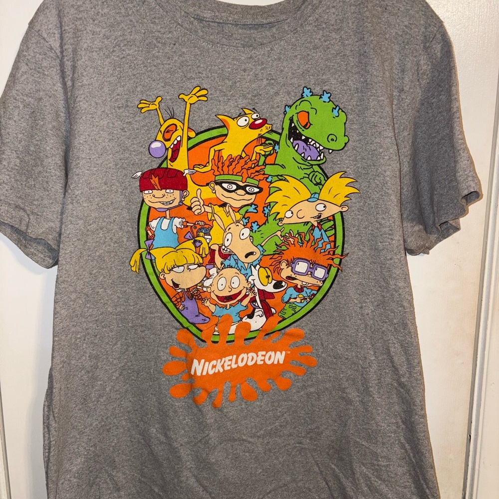 Nickelodeon Gray and Orange Short Sleeve Tee